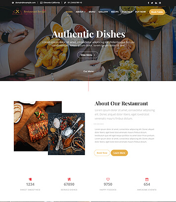 Restaurant and Cafe Premium WordPress Theme